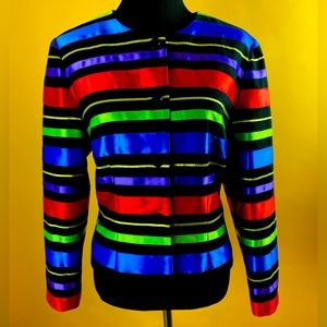 Maggy London Ribbon Striped Blazer